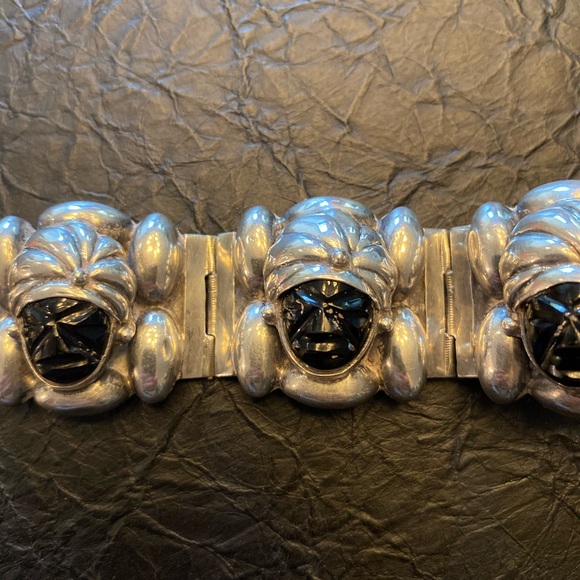 Mexican Silver and Black Onyx bracelet, 7” perfect catch, - Picture 5 of 6
